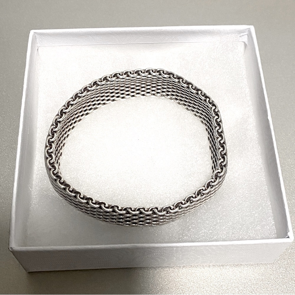 EUC Tiffany & Co 925 Sterling Silver Mesh Somerset
Bangle Bracelet - Medium - Picture 6 of 7